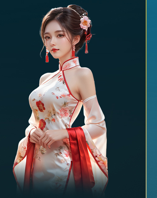 侧边美女图